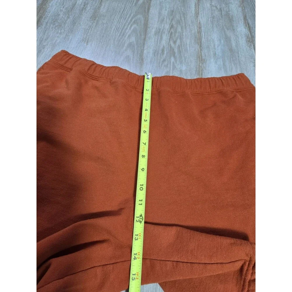 The North Face Mens XL Orange Rust Fleece Sweat Shorts Elastic Waist Pockets GUC